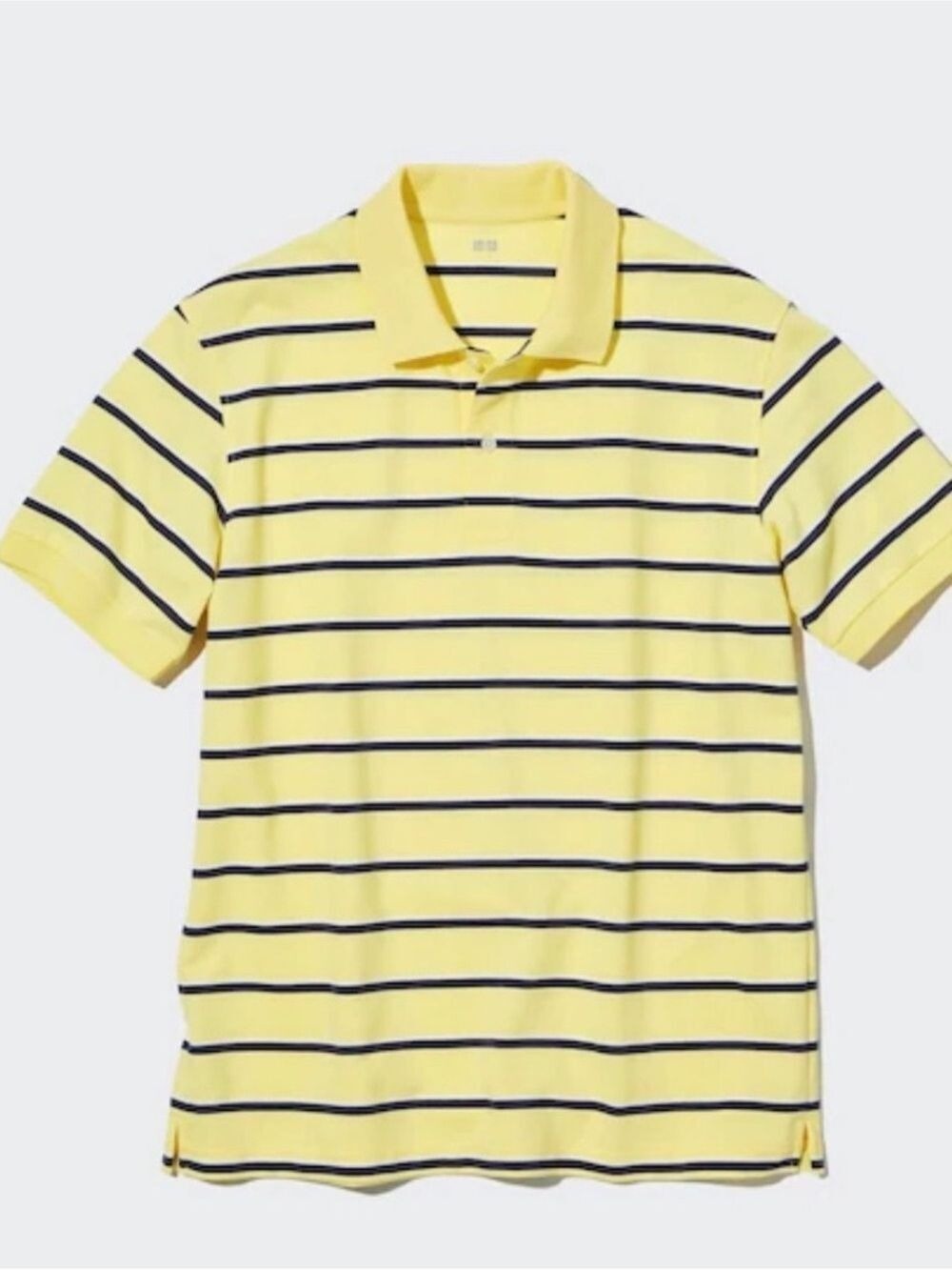 UNIQLO Yellow Dry Pique Striped Short-Sleeve Polo Shirt mens  sz large